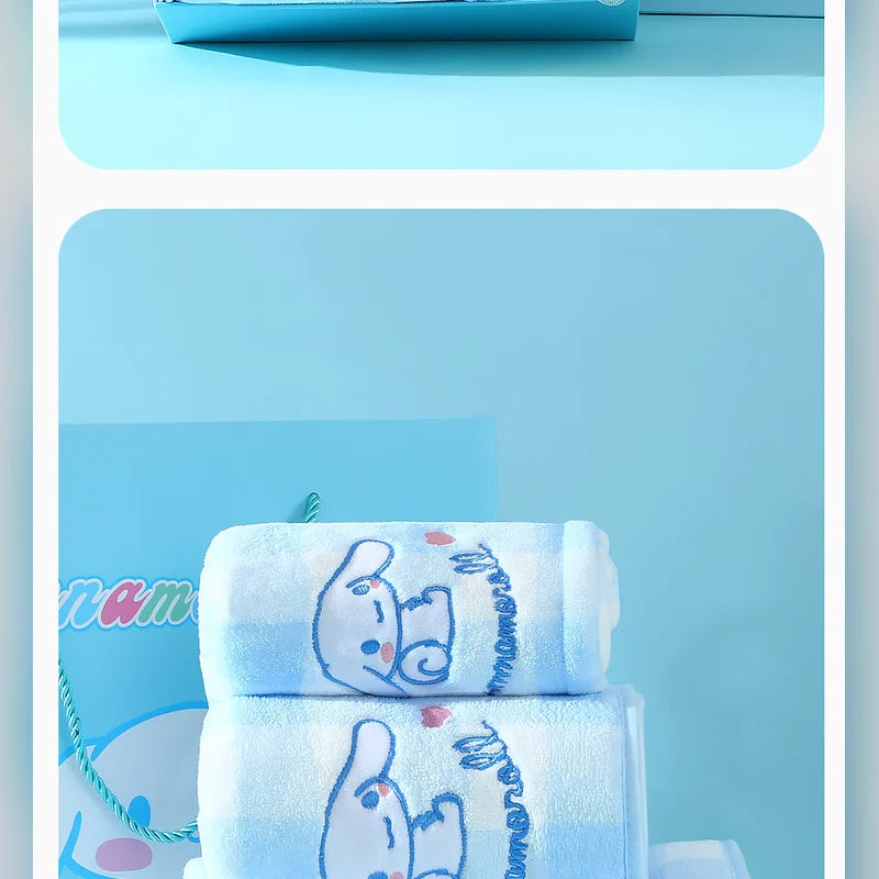 三麗鷗 Sanrio 大耳狗 Cinnamoroll 格子浴巾禮盒 商品圖 21