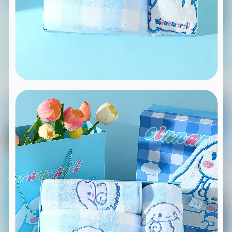 三麗鷗 Sanrio 大耳狗 Cinnamoroll 格子浴巾禮盒 商品圖 27