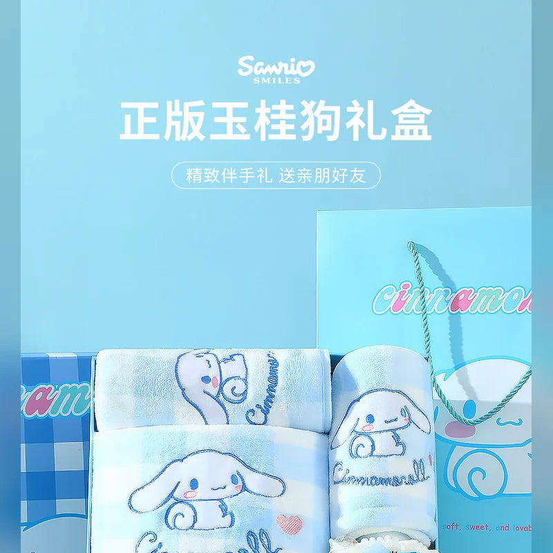 三麗鷗 Sanrio 大耳狗 Cinnamoroll 格子浴巾禮盒 商品圖 38