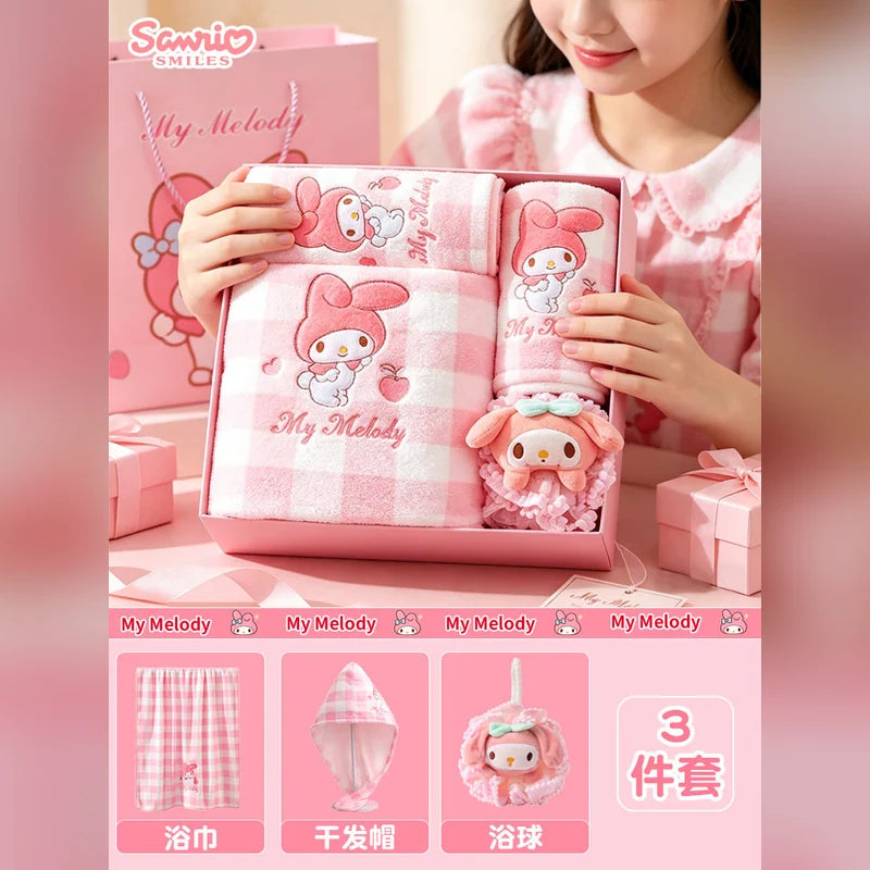 三麗鷗 Sanrio 美樂蒂 My Melody 格子浴巾禮盒 商品圖 9