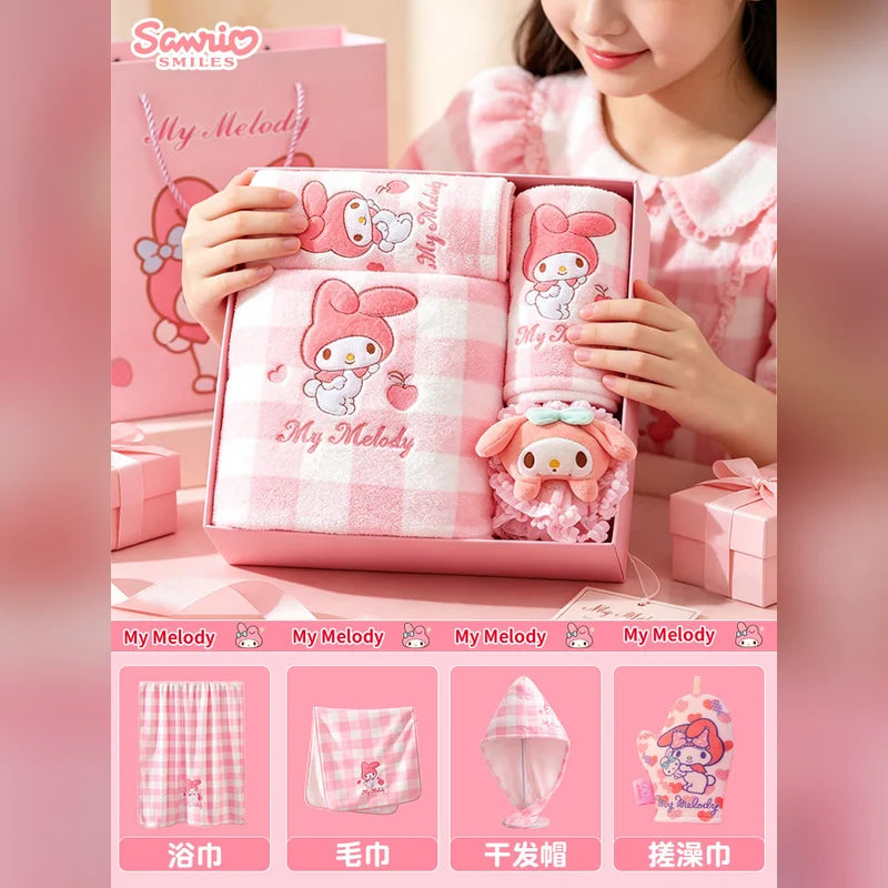 三麗鷗 Sanrio 美樂蒂 My Melody 格子浴巾禮盒 商品圖 11