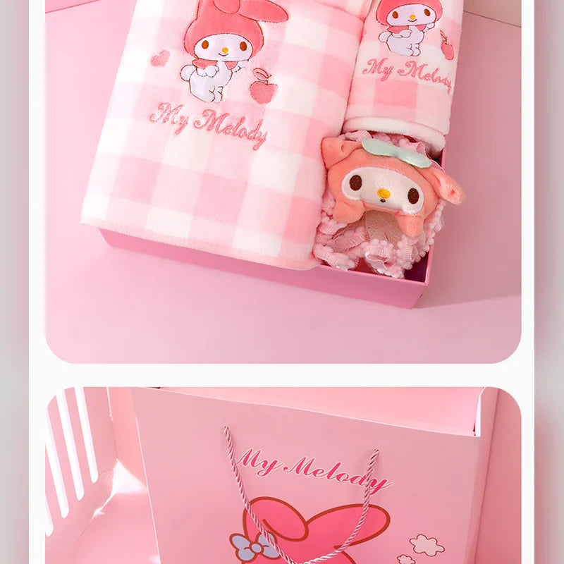 三麗鷗 Sanrio 美樂蒂 My Melody 格子浴巾禮盒 商品圖 17