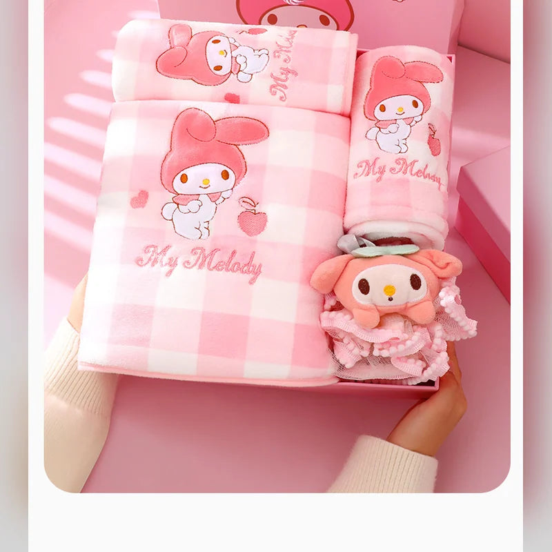 三麗鷗 Sanrio 美樂蒂 My Melody 格子浴巾禮盒 商品圖 29
