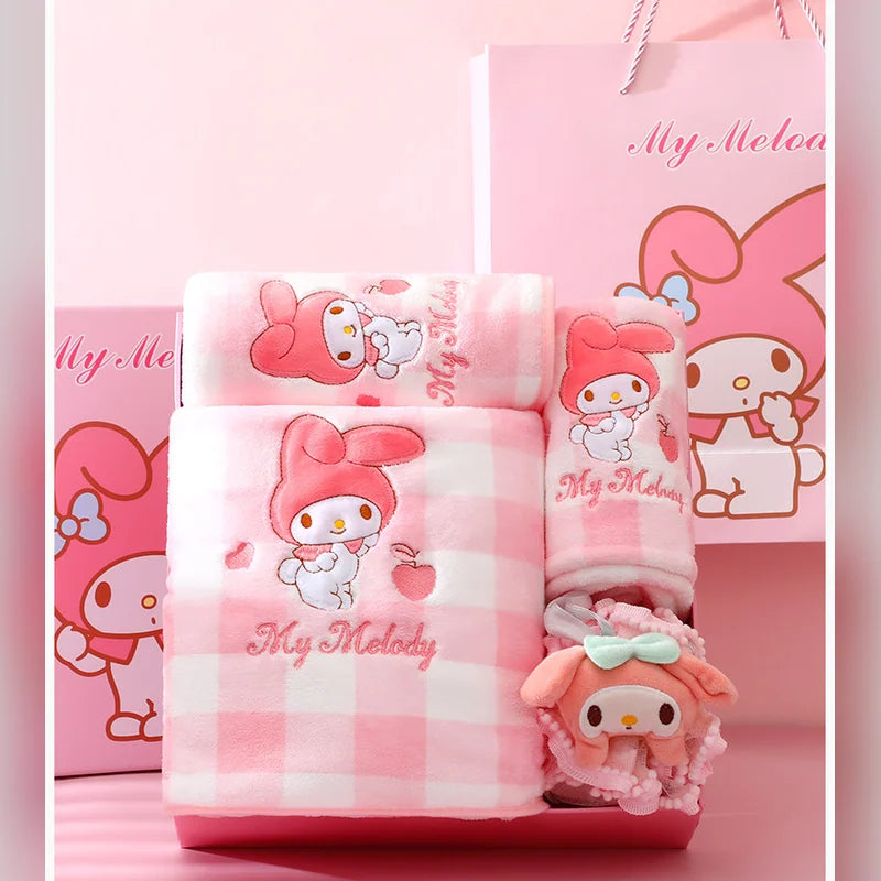 三麗鷗 Sanrio 美樂蒂 My Melody 格子浴巾禮盒 商品圖 32