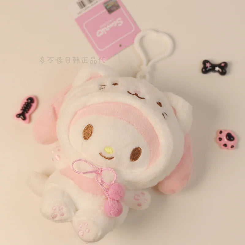 三麗鷗 Sanrio 貓咪頭套絨毛娃娃吊飾商品圖