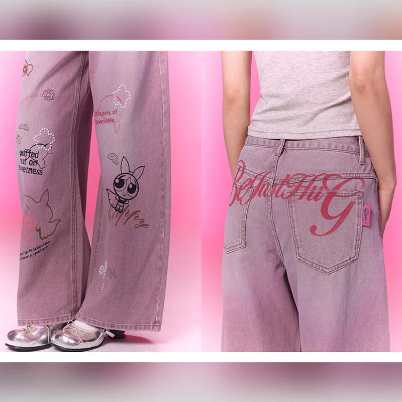 飛天小女警 The Powerpuff Girls BJHG 復古印花牛仔長褲 商品圖 28