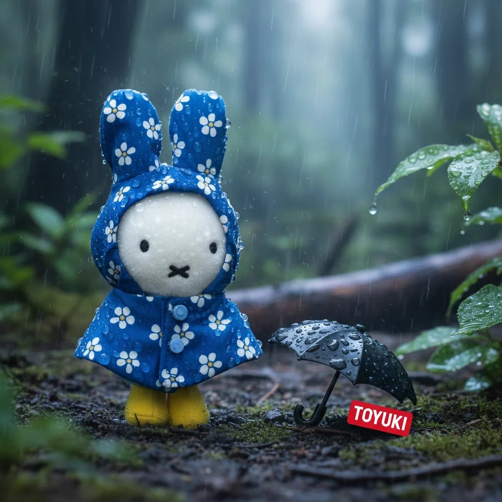Miffy | 米菲兔 棉花娃娃  | 藍色花朵雨衣 16cm - 圖1 | 潮巢 Nestory