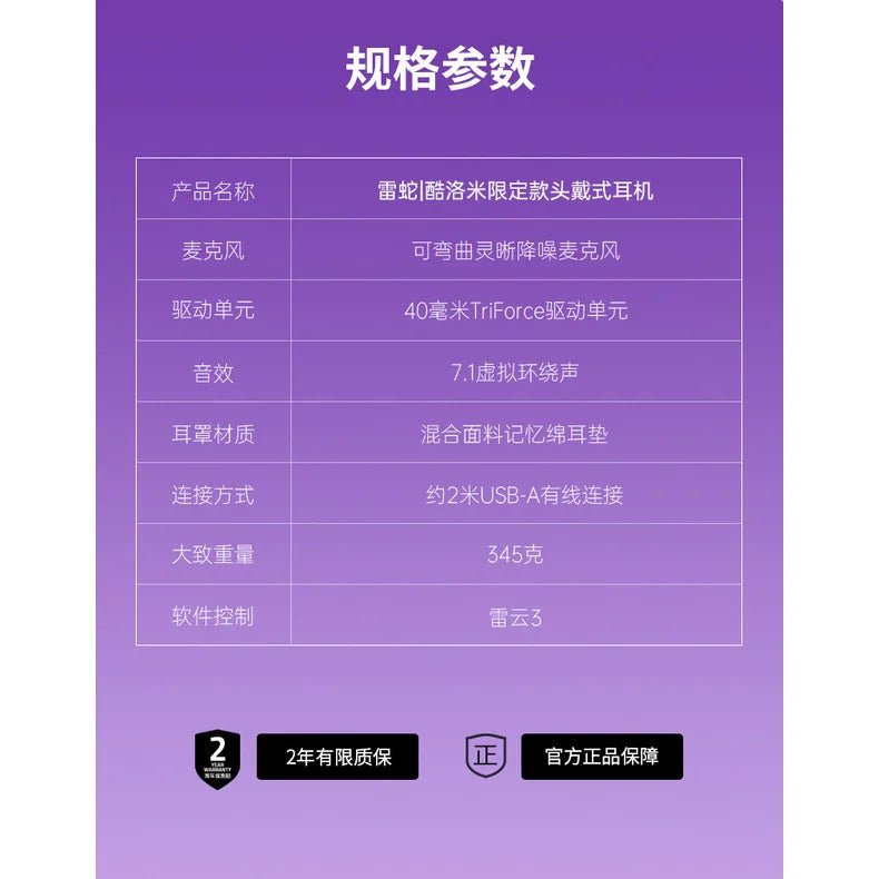 Razer雷蛇 × 三麗鷗 Sanrio | 酷洛米 耳罩式耳機 - 圖11 | 潮巢 Nestory